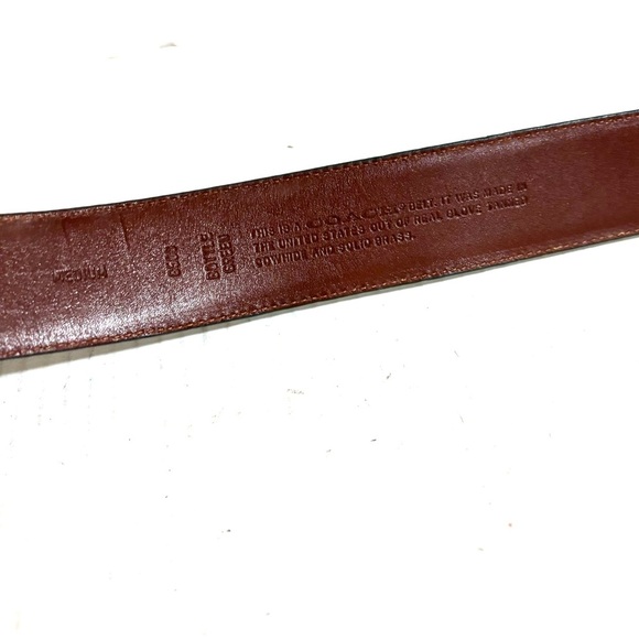 Coach Dark Green Leather Belt with Gold Buckle size M - Picture 7 of 7